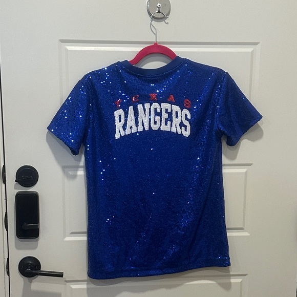 Blue Sequin Girl Texas Rangers Top - Picture 6 of 9